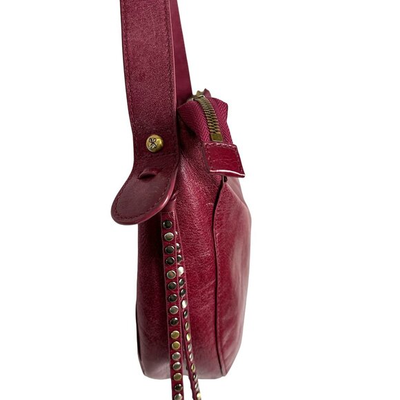 HOBO International Slouchy Shoulder Bag Studded Tassels Merlot Wine Burgundy - Picture 3 of 11